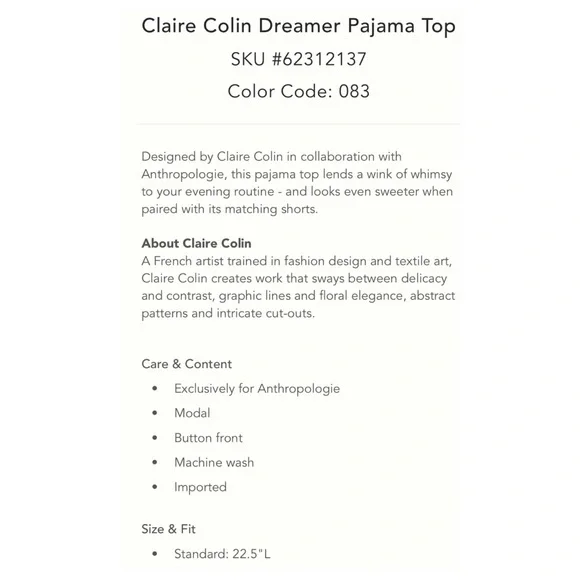 NWOT Anthropologie Claire Colin Dreamer Lounge Top in Mango  Size XSmall - Picture 10 of 10